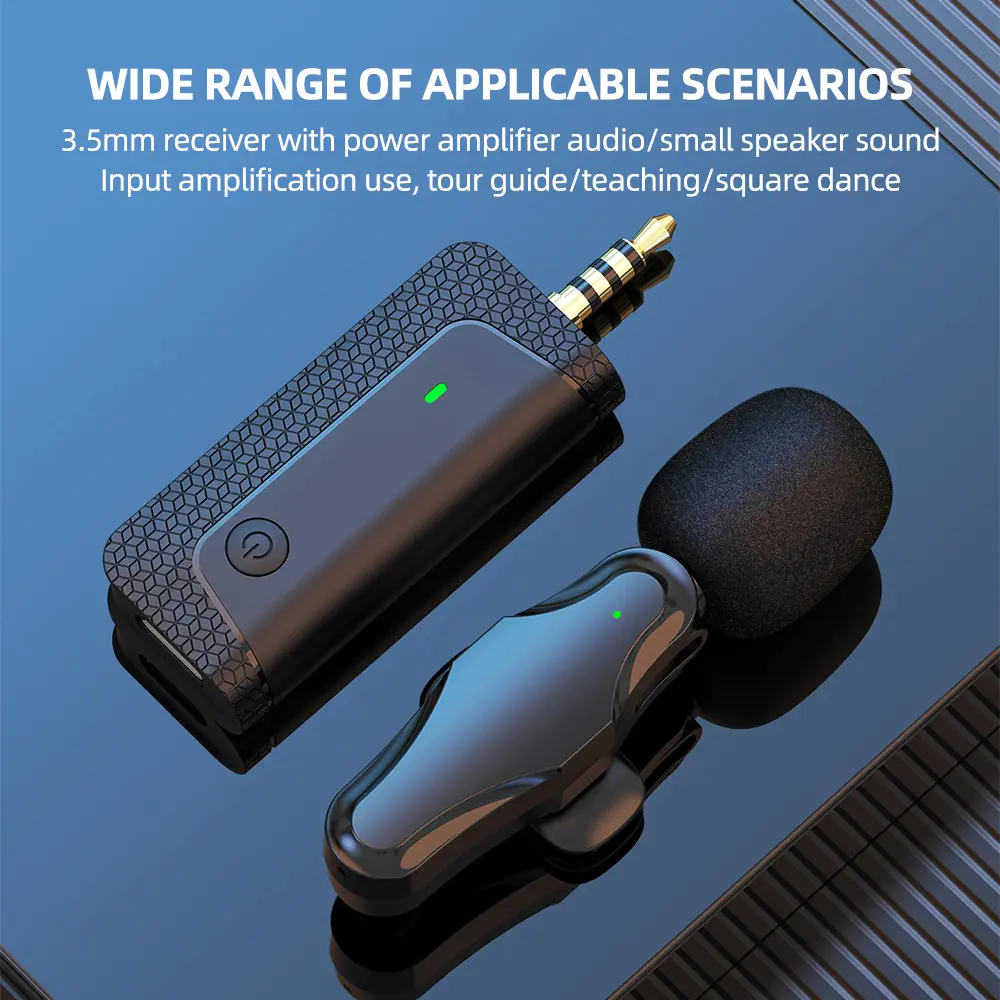 COD sent out within 24 hours Original K35Pro New Wireless Lavalier Microphone intelligent Noise Reduction 3.5mm For AUX Megaphones Amplifier Speaker Camera Computer Mobile Phone 1 drag 2 Can be used by multiple people