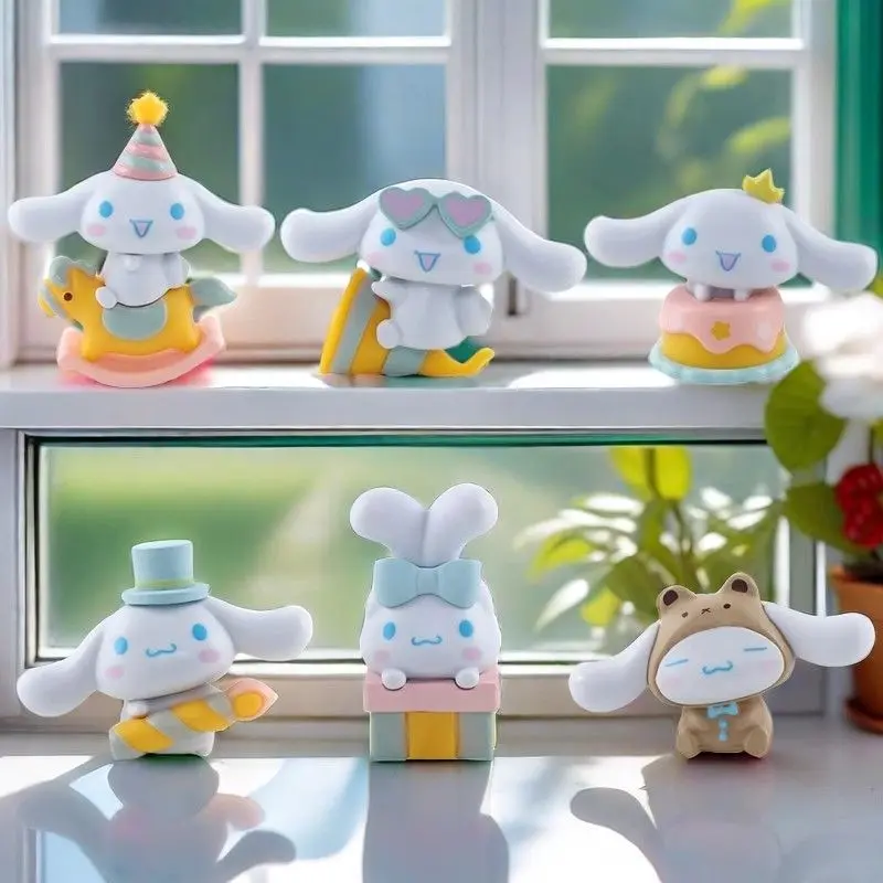 Sanrio Party Cinnamoroll Babycinnamoroll Blind Box Big Ear Dog Figurine Garage Kits Doll Cute Grain Healing Series Desktop Decoration Gift
