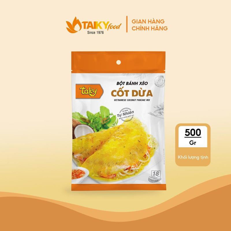 Bột bánh xèo cốt dừa Tài Ký 500g có sẵn gói cốt dừa và hành lá sấy khô – Hàng chính hãng