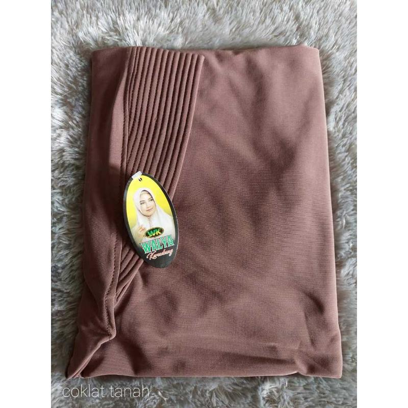 hijab bergok polos oval ukuran L jersey korea walya kerudung Nyaman Instan Hitam Muslim 1