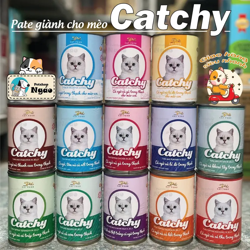 Pate thức ăn cho mèo Catchy 400gr __ 0