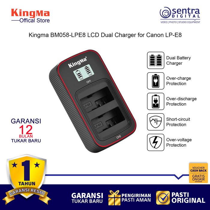 Gambar Kingma BM058-LPE8 Dual USB Charger for Canon EOS 550D 600D 650D 700D dari Sentra Digital Kota Surabaya Tokopedia