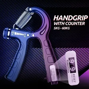 Handgrip Adjustable Alat Bantu Fitness Otot Lengan Tangan Portable Hand Grip Intensitas 5-60Kg