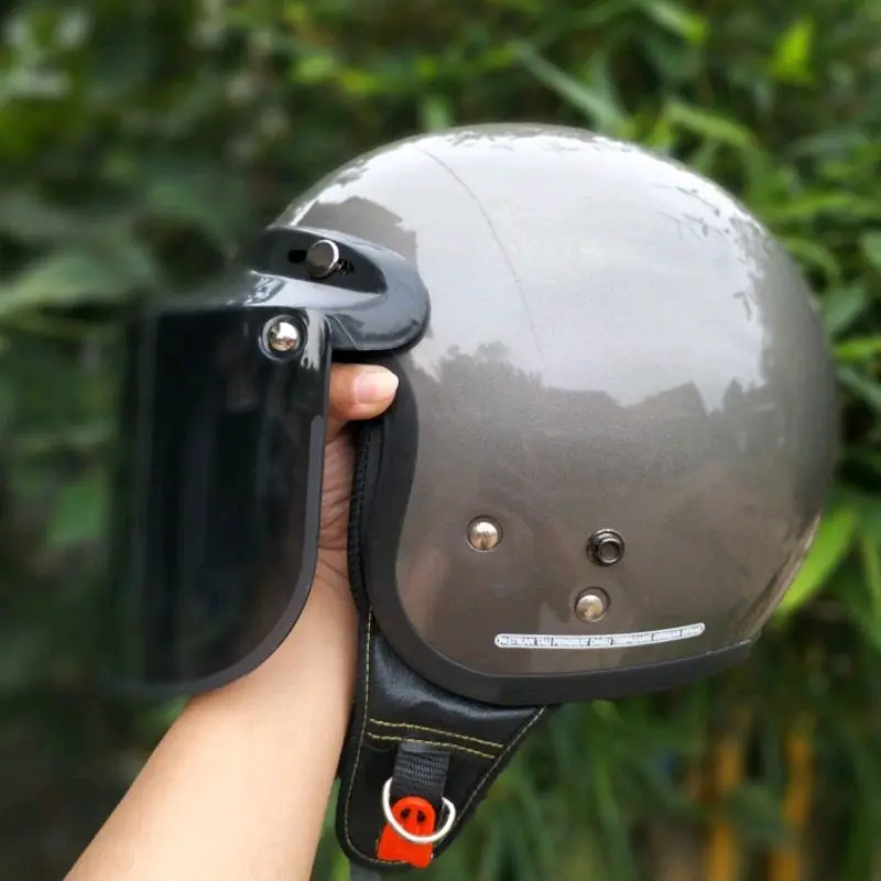 HELM BOGO RETRO CLASSIC Dewasa Busa Tebal Variasi Kaca Datar/Cembung/Pet - Kualitas Super - Motorcycle Sepeda Pelindung cewek 7