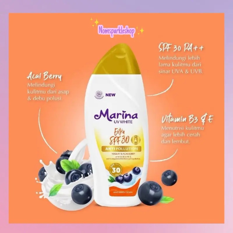 Marina UV WHITE extra spf 30 / Marina sunblock handbody lotion 185ml 3