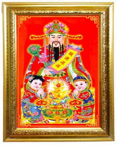 กรอบรูป เทพเจ้า ไฉ่ซิงเอี๊ย เทพเจ้า แห่งโชคลาภ และ ความมั่งคั่งร่ำรวย / งานบูชา/งานมงคล /กรอบมงคล/กรอบขนาด25.0*30.0 เซนติเมตร