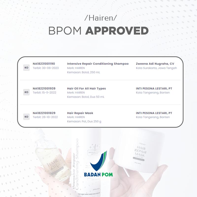 [FREE GIFT] Hairen Hair Repair Mask + Intensive Repair Conditioning Shampoo 5