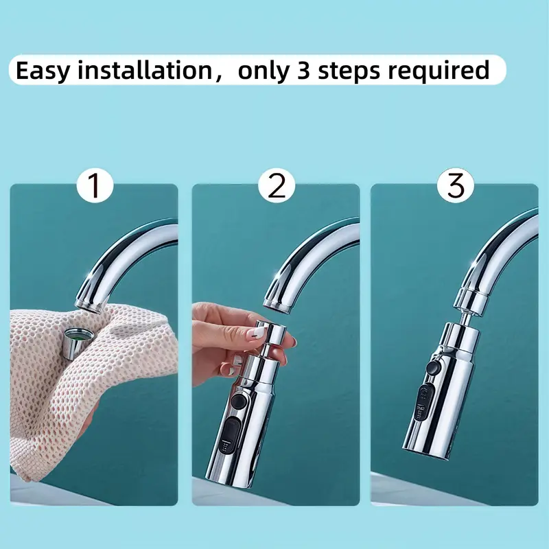 Kitchen Sink Faucet, Sink Touch Faucet, Multi-function Universal Extension Quick-connect Shower Head, Suitable for Kitchen, Bathroom, Wash Basin, Vegetable Sink 5