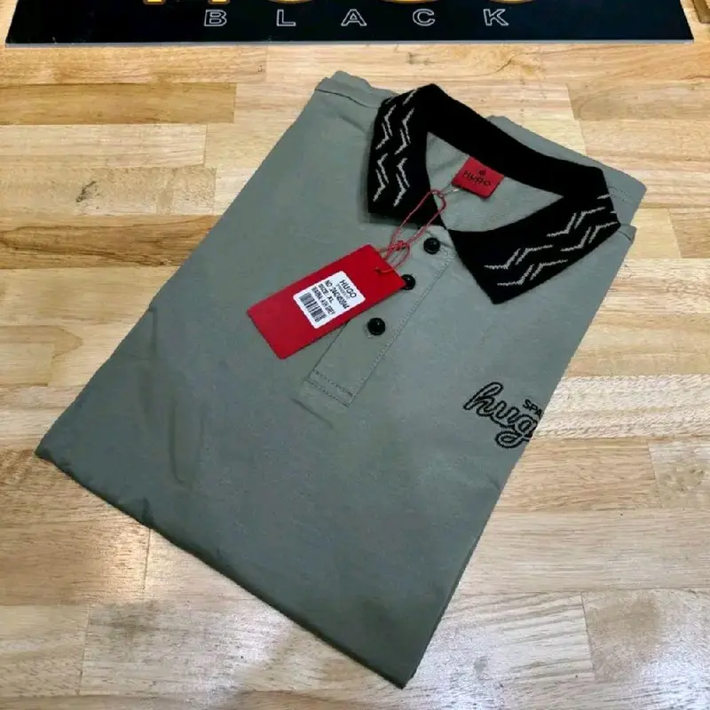 Kaos Krah Hg Selection Original Bahan Tebal Pria Dewasa Hitam Pendek Kerah - M L XL 2