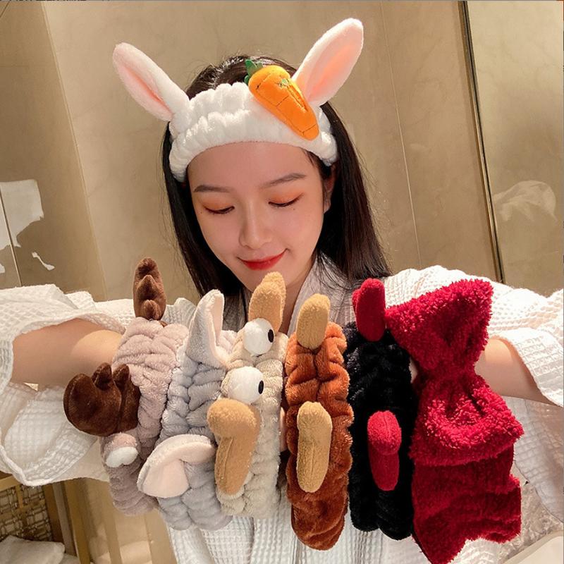 Băng đô rửa mặt bờm cài tóc turban dễ thương tai thỏ mèo tuần lộc gấu vải nhung nơ cho bé gái nam nữ Sumio_offical