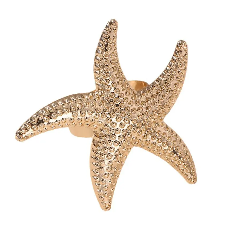 RZ0827 European and American Exaggerated Metal Women's Ring Summer Ocean Style Vacation Style Women's Ring Jewelry jelly cats  rings amber  ring engineering  ring