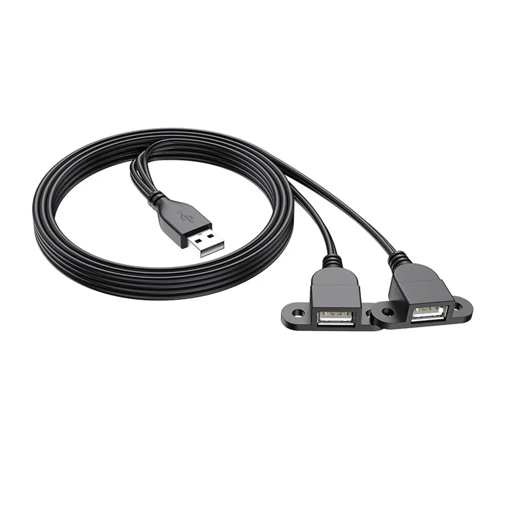USB Y Splitter Power Cord Extension Cable USB Charging Wire for USB Fans Lights USB A 1 Male to 2 Female Extension Cord