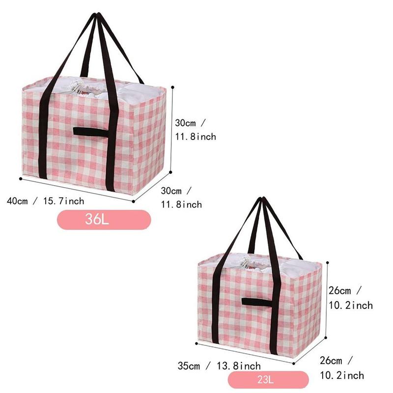 Large Capacity Picnic Basket, 1 Count Portable Foldable Picnic Bag for Spring Holiday Outdoor Camping Picnic, Outdoor Accessories 4