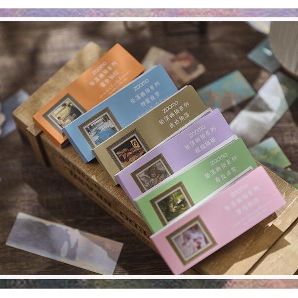 Set 50 Sticker Hình Dán Phong Cảnh Trang Trí Sổ Tay