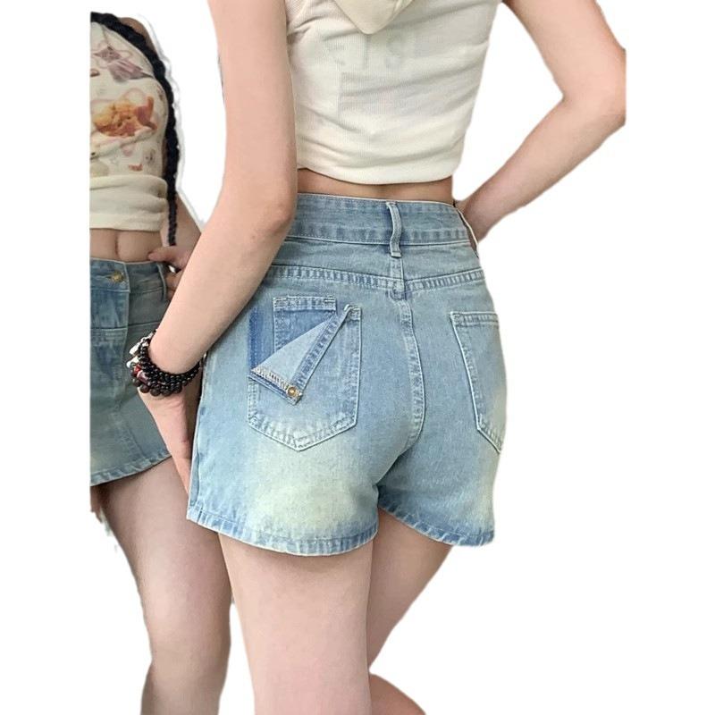 Chân Váy Denim, Ngoại Cỡ, Dành Cho Cô Gái Đầy Đặn, Chân Váy Chữ A, Cạp Cao, Phong Cách Cô Gái Nóng Bỏng, Quần Short Bó Sát, Hàng Mới Về Mùa Hè Của Phụ Nữ, Chân Váy 4