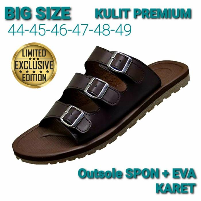 Gambar Sandal Slide Pria Slop Ukuran 44-45-46-47-48-49 BIG SIZE JUMBO Sandal Pria Bahan Kulit Sliders 3 gesper Kasual trendy Ori VANZAVA dari ARVIAN Footwear & Fashion Kab. Tasikmalaya Tokopedia