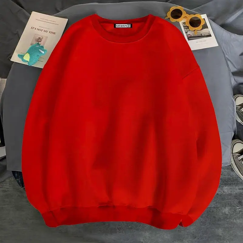 Áo nỉ tay dài không nón mẫu trơn không in hình kiểu nam nữ đều mặc được Menswear Hoodie 8