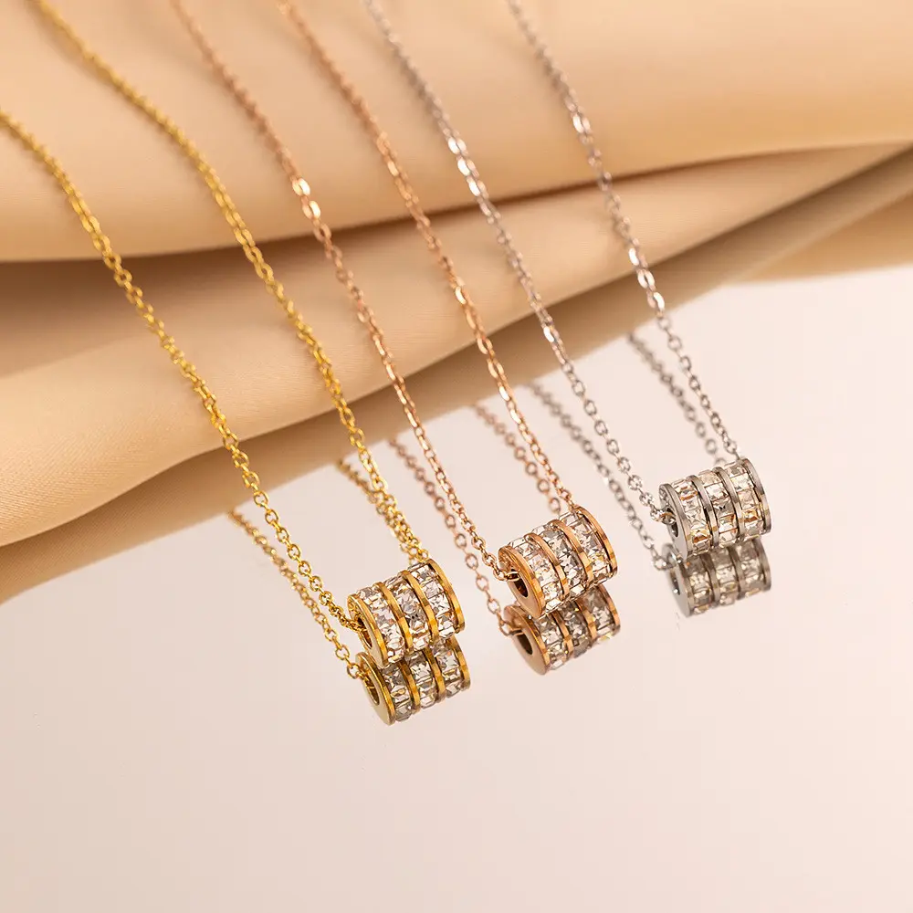 Vòng Cổ Con Lăn, Yinuovo, Thép Không Gỉ, Không Thấm Nước, Không Phai Màu, Mạ Vàng, Thiết Kế Tinh Tế, Thích Hợp Cho Đối Tác