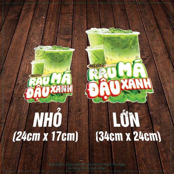 Hình dán rau MÁ ĐẬU xanh dán tường decor trang trí xe đẩy quán nước trà sữa cà phê hình sticker decal giải khát 1