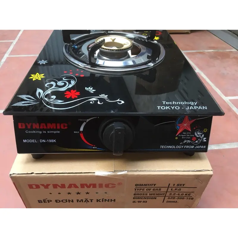 Bếp gas đơn kính cường lực Dynamic TẶNG KÈM VAN DÂY CAO CẤP 3