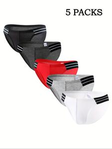 Bóxer ajustado con cinta a rayas para hombre, ropa interior cómoda y transpirable para uso diario, ropa interior masculina para todas las estaciones