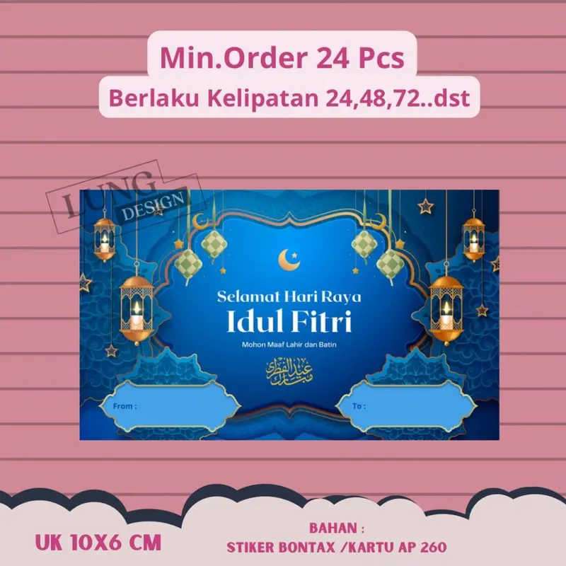 STICKER/KARTU UCAPAN IDUL FITRI - GREETING CARD IDUL FITRI -UCAPAN IDUL FITRI - GIFT CARD IDUL FITRI - KARTU UCAPAN SELAMAT HARI RAYA IDUL FITRI LEBARAN - SETICKER UCAP[AN SELAMAT HARI RAYA IDUL FITRI - STICKER HAMPERS, NASI KOTAK, KUE KERING LEBARAN 5