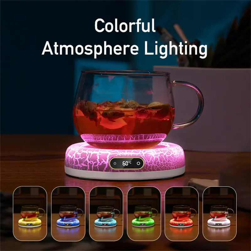 Coffee Mug Warmer, Coffee Cup Warmer with 7 Colors & 4 Temp Settings, Drink Warmer for Coffee, Milk, Tea, Hot Chocolate, Candle Warmer 2