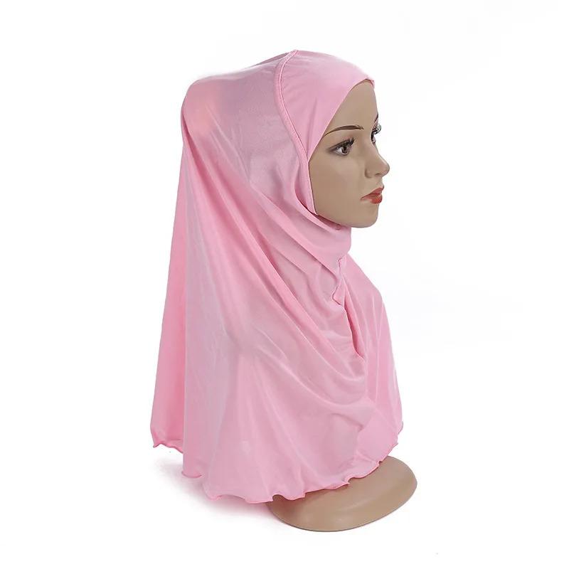 Product Introduction of Ramadan Headscarf Children's Scarf Girl 7 to 12 Years Old Muslim Islamic Shawl Soft Stretch Headscarf Malaysian Girl Children's Headscarf 11
