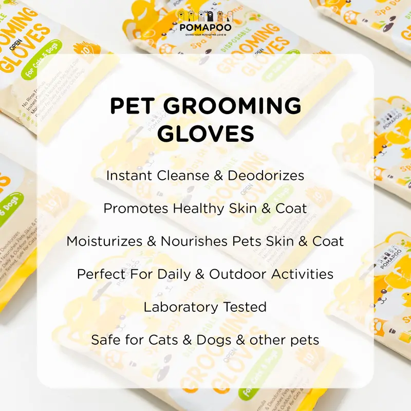 Pomapoo - Sarung Tangan Mandi Kucing dan Anjing Tanpa Air Pet Grooming Gloves 2