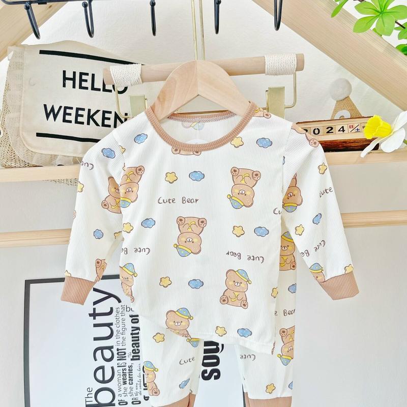 ComBo 5 Bộ ( Tặng 1 Bộ ) Quần Áo Dài Tay Mẫu Ngẫu Nhiên Chất Liệu Tăm Lạnh Dành Cho Bé Từ 0-3 Tuổi ( 4Kg-16Kg ) - Dưới 1M