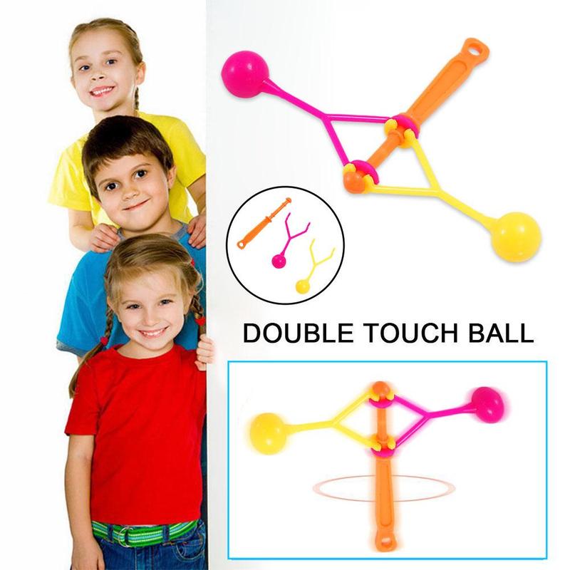 Product Introduction of Traditional Nostalgic Double Touch Ball Hand Rocking Touch Ball Hammer Small Plastic Toy V1F3 32
