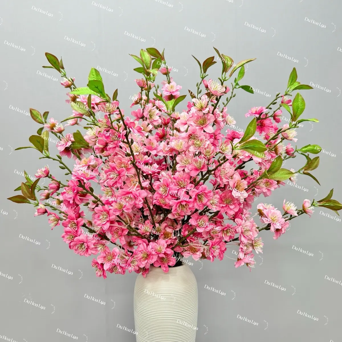 1 CÀNH HOA ĐÀO CHÙM - Cao 80cm, gồm 5 nhánh lớn, rất nhiều chùm hoa - Hoagia