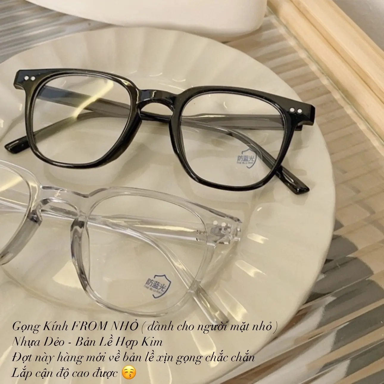 [ Mã N015] Gọng Kính Vuông Lutto FROM NHỎ - BẢN LỀ HỢP KIM  ( Kèm Hộp + Khăn + Tua Vít ) GM
