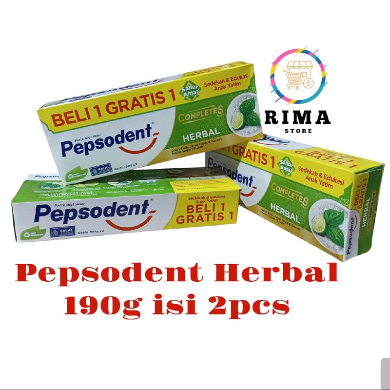 Pepsodent Herbal Isi 2pcs  (190g X 2Pcs) Gusi Hijau 0