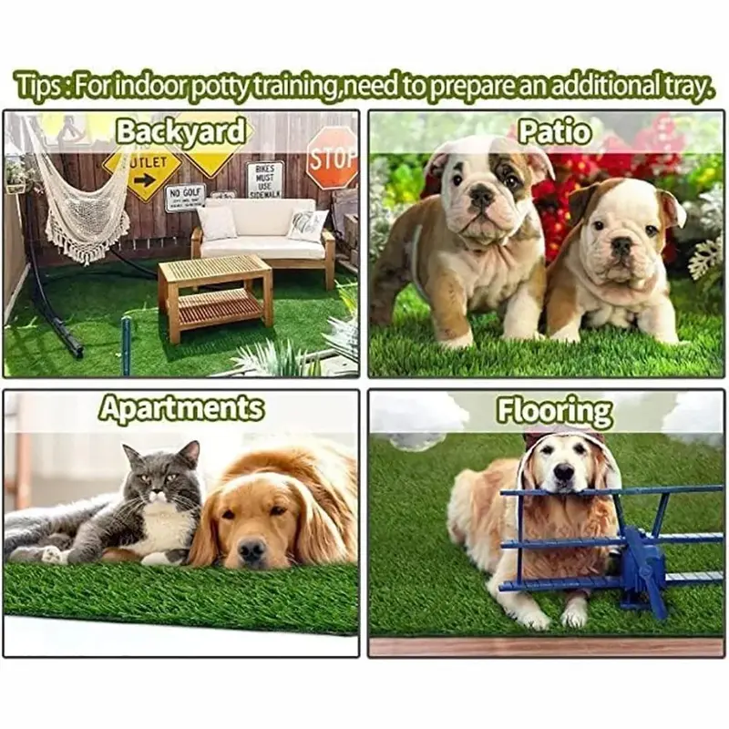 Tấm lót cỏ cho chó, để huấn luyện đi vệ sinh cho thú cưng, Tấm lót Pee cho chó Con, Thích hợp để huấn luyện bô, Sử dụng Trong Nhà và ngoài trời, Cầm Tay và bền, Thích hợp cho chó và mèo, Tấm trải Cát Đi Bô 3