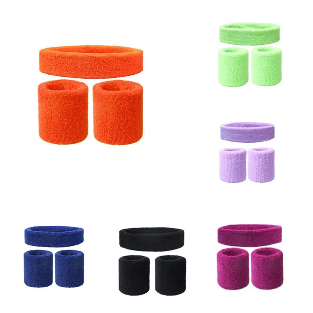 Bộ Băng Đô Thể Thao Cotton, Dành Cho Nữ, Nhanh Khô, Màu Đen, Cổ Tay Có Thể Điều Chỉnh 1 Băng Đô + 2 Dây Đeo Cổ Tay, Thoáng Khí, Thấm Hút Mồ Hôi