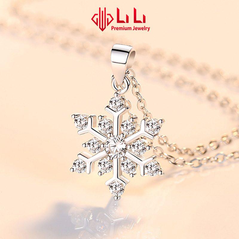  Dây chuyền bạc nữ LiLi S925 đính đá CZ cao cấp hình bông tuyết Layla LILI_238195 