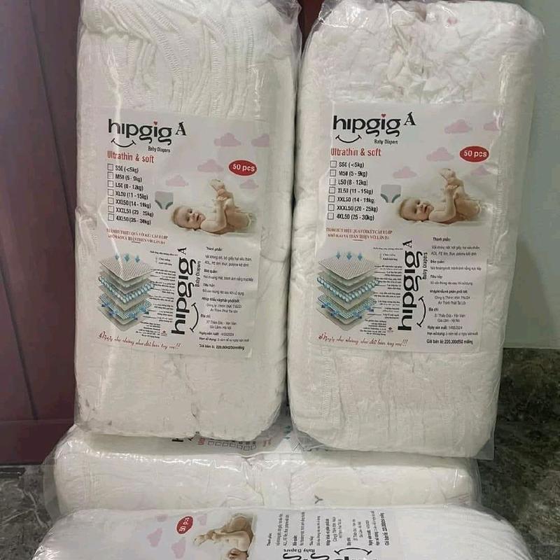 100m tã dán Hipgig mẫu tuyển chọn, chất mềm êm, lượng thấm tốt, bỉm sơ sinh cho bé, bỉm em bé