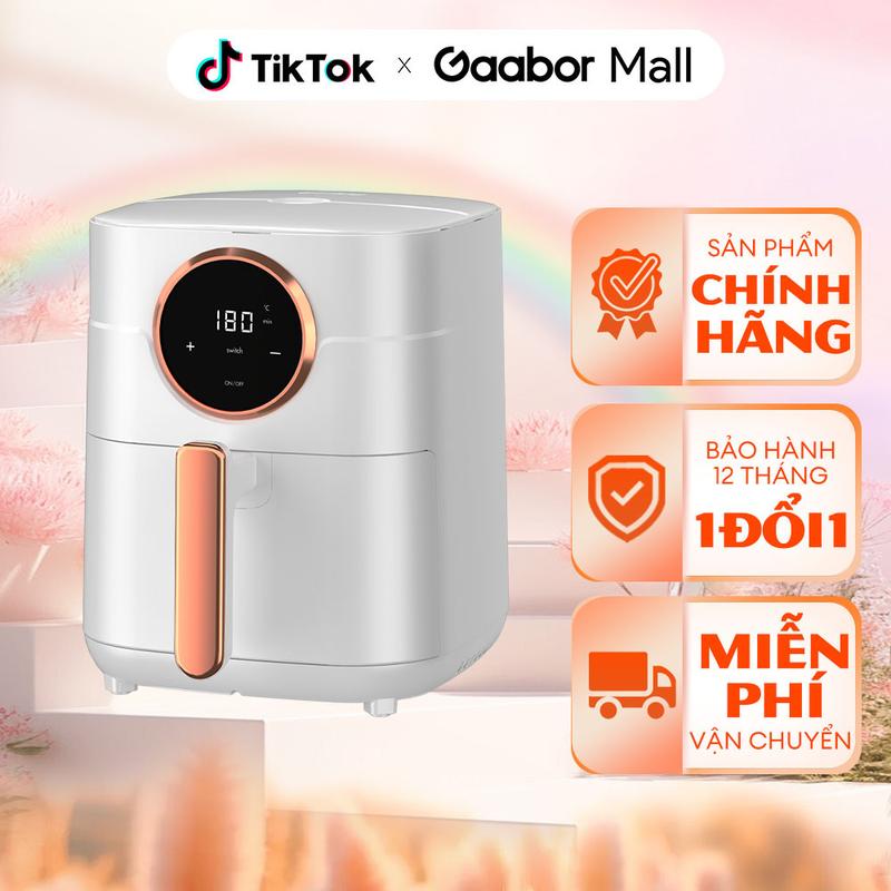 GAABOR x TOP2 Nồi chiên không dầu điện tử Gaabor GA-E45A02 4.5 lít màu trắng công suất 1400W điều khiển cảm ứng Nấu ăn cooker noi chien gaabor nướng lò nướng hấp sấy