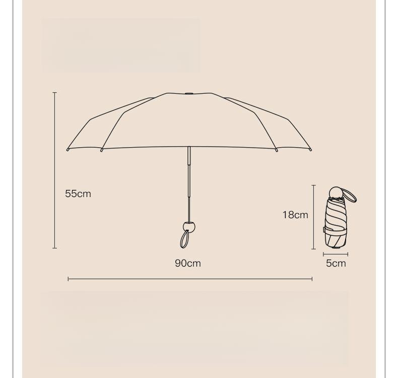 Product Introduction of Ô Che Nắng, Kích Thước Nhỏ Gấp Năm Lần, Dành Cho Nữ, Chống Nắng, Chống Tia UV, Che Nắng Và Mưa, Sử Dụng Kép, Nhỏ Gọn Và Cầm Tay, Ô Viên Nang Bỏ Túi Chống Nước 0