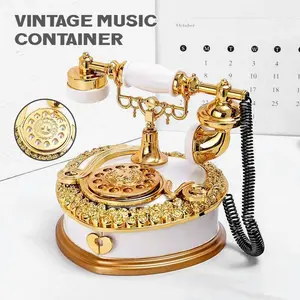 Kotak Musik Vintage Eropa - Hadiah Unik untuk Dekorasi Rumah, Koleksi Ramadan & Anniversary, Pemutar Lagu Nostalgia dengan Desain Antik