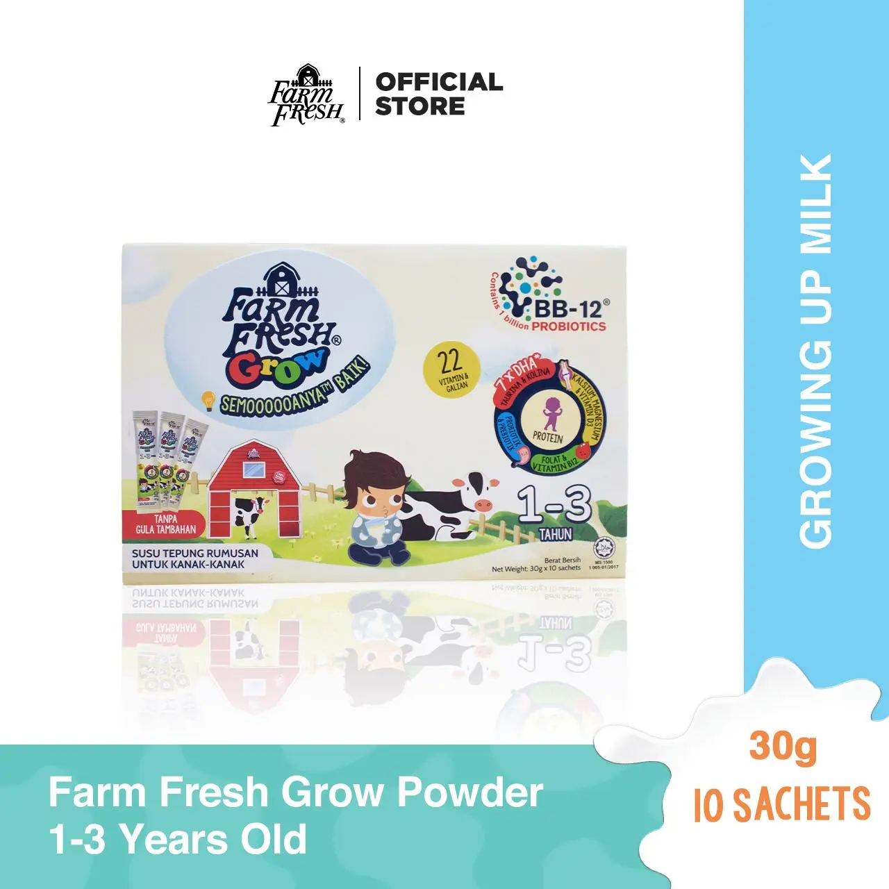 Farm Fresh Grow Powder 1-3 Years Old 30g x 10 sachet