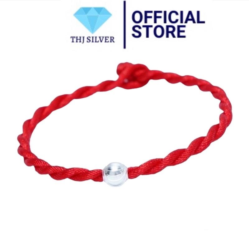 VÒNG TAY CHỈ ĐỎ MAY MẮN MIX BI BẠC -THJ SILVER
