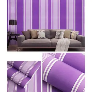 Wallpaper Sticker Dinding Kamar & Ruang Tamu 45cm x 4m Motif Salur Minimalis Kertas Pvc