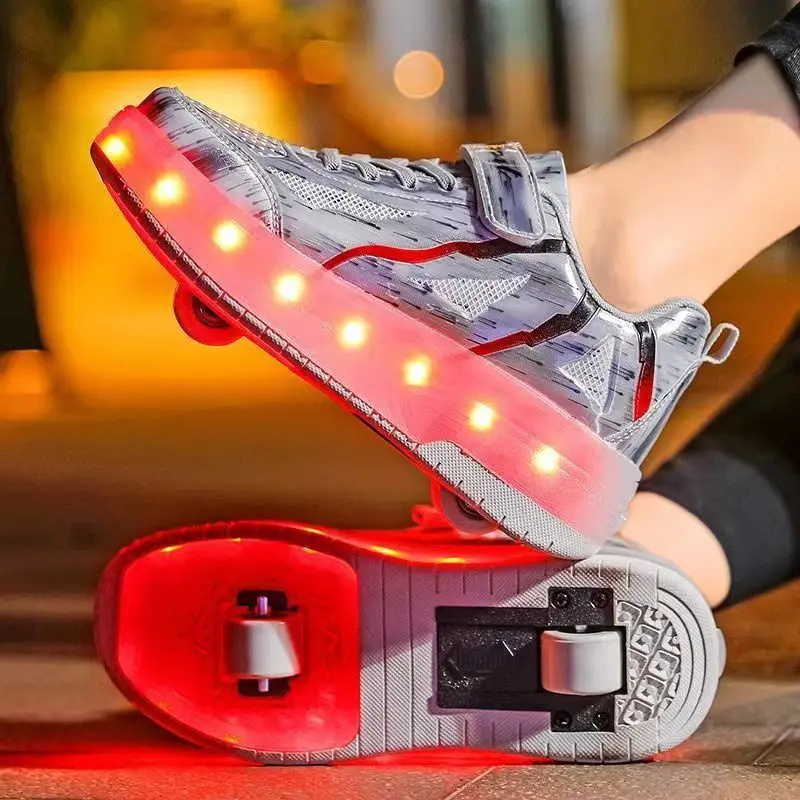 Heelys Sạc, Dành Cho Trẻ Em, Bánh Xe Đơn Và Đôi Tự Động, Giày Trượt Băng, Giày Phát Sáng Led, Bán Hàng Trực Tiếp Từ Nhà Máy, Một Mảnh, Vận Chuyển thả