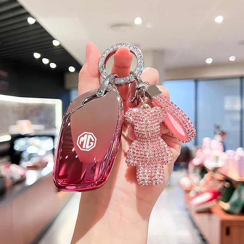 ฝาครอบกุญแจอัจฉริยะสำหรับรถยนต์, วัสดุ TPU, สำหรับ MG ZS, MG4, MG5, และ MG HS, ที่ใส่เปลือกกุญแจ, พว