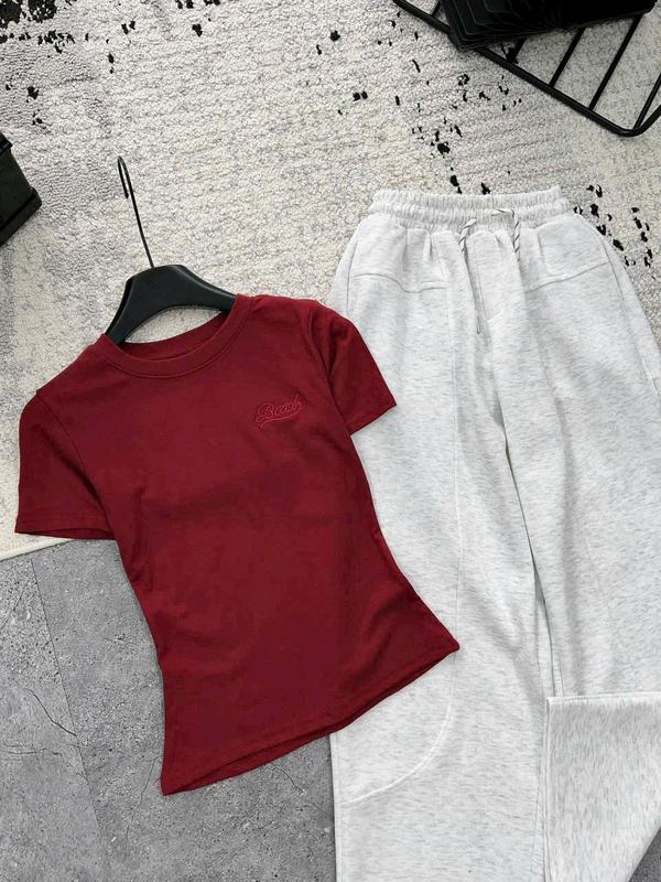 Sét Bộ Nữ Áo Thun Co Giãn Mix Quần Ống Rộng -(Mới ) 3