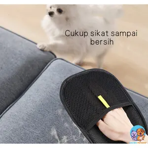 Sarung Tangan Grooming Kucing Anjing Sikat Dua Arah Elektrostatis Bisa Cuci Ulang Anti Bulu/Pembersih Bulu Hewan Peliharaan Sarung Tangan Penghilang Bulu Kucing/Anjing /Alat Penghilang Bulu Sofa Dan Pakaian