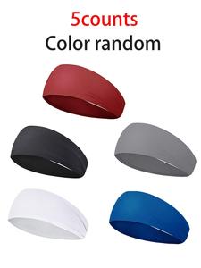 Solid Color Sweat Absorbing Hair Band, High Stretch Hair Tie for Men & Women, Fashion Hair Accessories for Gym Workout Running Cycling