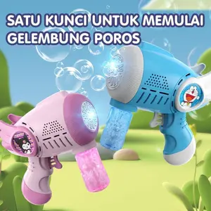 Habibi Mainan Mesin Gelembung Warna-Warni dengan Efek Cahaya 20 Lubang untuk Anak mainan gelembung yg bisa di pukul pukul warna biru Permainan Toys ring  63mm mainan  ufo  yb  rich  brian firework  bubble  machine